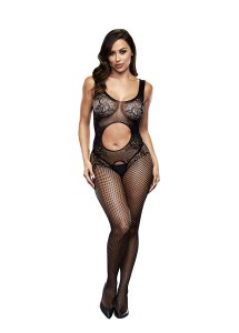 BACI BODYSTOCKING CZARNE WZORZYSTE 50008-21