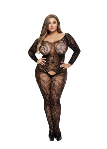 BACI BODYSTOCKING CZARNE WZORZYSTE 50008-28