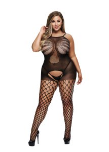 BACI BODYSTOCKING CZARNE WZORZYSTE 50008-40