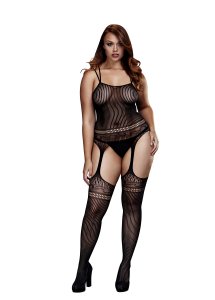 BACI BODYSTOCKING CZARNE WZORZYSTE 50008-8