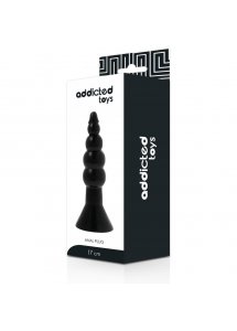 ADDICTED TOYS - CZARNA WTYCZKA ANALNA Z WYPUSTKAMI 17CM