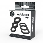 ADDICTED TOYS - ZESTAW 4 PIERŚCIENI NA PENISA CZARNY