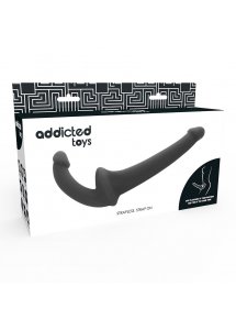 ADDICTED TOYS - PODWÓJNE DŁUGIE DILDO STRAP-ON CZARNE 26CM