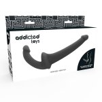 ADDICTED TOYS - PODWÓJNE DŁUGIE DILDO STRAP-ON CZARNE 26CM