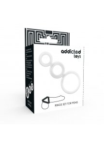 ADDICTED TOYS - POTRÓJNY PIERŚCIEŃ EREKCYJNY NA PENISA PRZEZROCZYSTY
