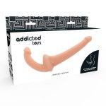 ADDICTED TOYS - PODWÓJNE DŁUGIE DILDO STRAP-ON CIELISTE 26CM