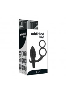 ADDICTED TOYS - WTYCZKA ANALNA Z PODWÓJNYM PIERŚCIENIEM CZARNA