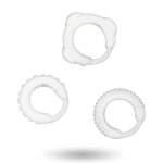 ADDICTED TOYS - ZESTAW 3 PRĄŻKOWANYCH PIERŚCIENI NA PENISA PRZEZROCZYSTE