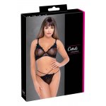 COTTELLI LINGERIE - PÓŁPRZEZROCZYSTY BIUSTONOSZ I STRINGI Z OZDOBNYMI PASECZKAMI