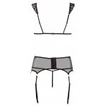ALBIERTA FINA - SEKSOWNY KOMPLET BIUSTONOSZ STRINGI I PAS DO POŃCZOCH 