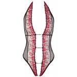 ALBIERTA FINA - SEKSOWNE OTWARTE BODY Z KORONKĄ I HAFTEM CZERWONE