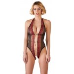 ALBIERTA FINA - SEKSOWNE OTWARTE BODY Z KORONKĄ I HAFTEM CZERWONE