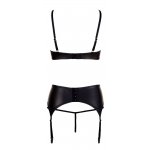 ALBIERTA FINA - SEKSOWNY 3-CZĘŚCIOWY KOMPLET BIUSTONOSZ STRINGI I PAS DO POŃCZOCH 