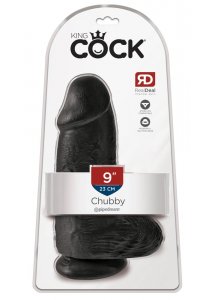 KING COCK - REALISTYCZNE DILDO CHUBBY Z PRZYSSAWKĄ CZARNE 23 CM