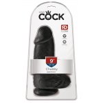 KING COCK - REALISTYCZNE DILDO CHUBBY Z PRZYSSAWKĄ CZARNE 23 CM
