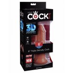 KING COCK - REALISTYCZNE DILDO TRIPLE DENSITY COCK BRĄZOWE 15 CM