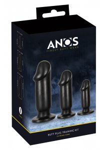 ANOS - ZESTAW 3 TRENINGOWYCH KORKÓW ANALNYCH CZARNE