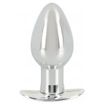 ANOS - WIBRUJĄCY KOREK ANALNY METALOWY L SREBRNY