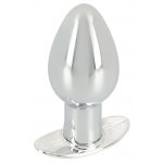 ANOS - WIBRUJĄCY KOREK ANALNY METALOWY L SREBRNY