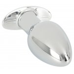 ANOS - WIBRUJĄCY KOREK ANALNY METALOWY L SREBRNY