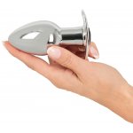 ANOS - WIBRUJĄCY KOREK ANALNY METALOWY L SREBRNY