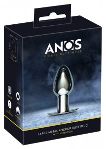 ANOS - WIBRUJĄCY KOREK ANALNY METALOWY L SREBRNY