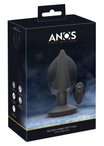 ANOS - NADMUCHIWANY KOREK ANALNY Z WIBRACJĄ CZARNY