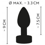 ANOS - WIBRUJĄCY KOREK ANALNY METALOWY 9 CM SREBRNY