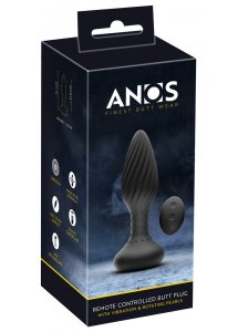 ANOS - WIBRUJĄCY KOREK ANALNY SPIRALNY Z KULECZKAMI CZARNY