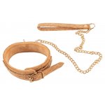 VEGAN FETISH - PAS DO KRĘPOWANIA SZYI ZE SMYCZĄ NA ŁAŃCUSZKU