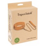 VEGAN FETISH - PAS DO KRĘPOWANIA SZYI ZE SMYCZĄ NA ŁAŃCUSZKU