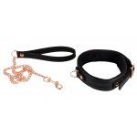 BAD KITTY - OBROŻA NA SZYJĘ I SMYCZ NA ŁAŃCUSZKU Z RÓŻOWEGO ZŁOTA