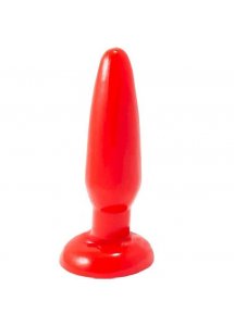 BAILE - MAŁA WTYCZKA ANALNA CZERWONA Z PRZYSSAWKĄ 15CM