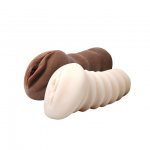 BAILE - DWA MASTURBATORY Z POCHWĄ BRĄZOWY I CIELISTY Z WIBRACJĄ