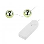 BAILE - 2 ZŁOTE KULKI WIBRUJĄCE Z PILOTEM 3,2 CM