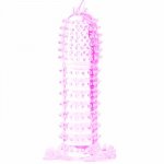 BAILE - NAKŁADKA NA PENISA Z WYPUSTKAMI RÓŻOWA 14 CM