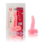 BAILE - REALISTYCZNE DILDO Z JĄDRAMI I PRZYSSAWKĄ RÓŻOWY 17CM