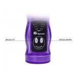 BAILE - PODWÓJNY WIBRATOR Z KRÓLICZKIEM FIOLETOWY 22 CM