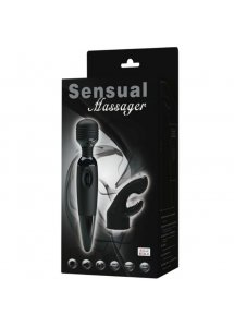 BAILE - SILIKONOWY MASAŻER ŁECHTACZKI Z WYMIENNĄ GŁOWICĄ CZARNY