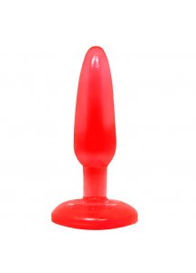 BAILE - SMUKŁA WTYCZKA ANALNA CZERWONA Z PRZYSSAWKĄ 14CM