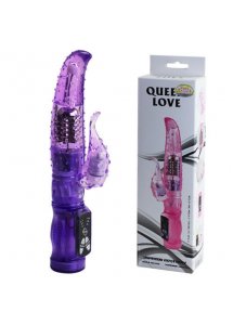  BAILE - WIBRATOR KRÓLIK Z FUNCKJĄ ROTACJI FIOLETOWY 23 CM