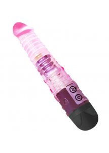 BAILE - REALISTYCZNY WIBRATOR PRĄŻKOWANY Z SILNYMI WIBRACJAMI RÓŻOWY 17,5 CM