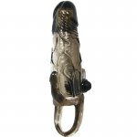 BAILE - WIBRUJĄCA NAKŁADKA NA PENISA Z PODWÓJNĄ STYMULACJĄ CZARNA 16,5 CM