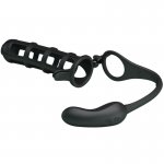 BAILE - NAKŁADKA NA PENISA Z MASAŻEREM ANALNYM CZARNA