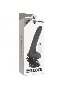 BASECOCK - REALISTYCZNY WIBRATOR NA PILOTA CZARNY 18.5CM