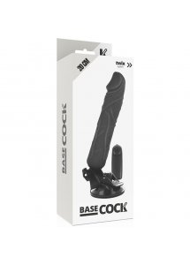 BASECOCK - REALISTYCZNY WIBRATOR NA PILOTA CZARNY 20CM