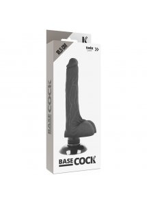 BASECOCK - REALISTYCZNY WIBRATOR PENIS CZARNY 18.5CM