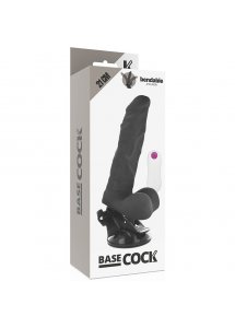 BASECOCK - REALISTYCZNY WIBRATOR NA PILOTA CZARNY 21CM