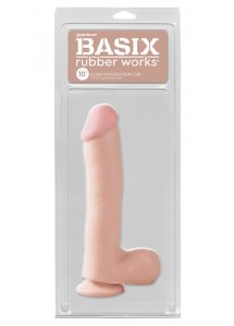 BASIX - NATURALNE DILDO Z JĄDRAMI CIELISTE 25 CM