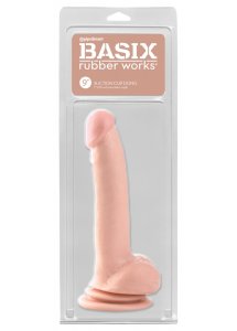 BASIX - NATURALNE DILDO Z JĄDRAMI I ŻOŁĘDZIEM CIELISTE 25 CM